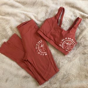 Gymshark Legacy Sports Bra & Leggings-Brick Red
